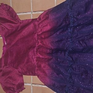 Cat & Jack Girls' Magenta to Deep Purple Ombre Sparkle Dress